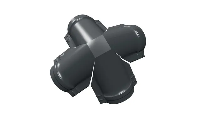 Четверник конька полукруглого Satin с пленкой RAL 7016 антрацитово-серый
