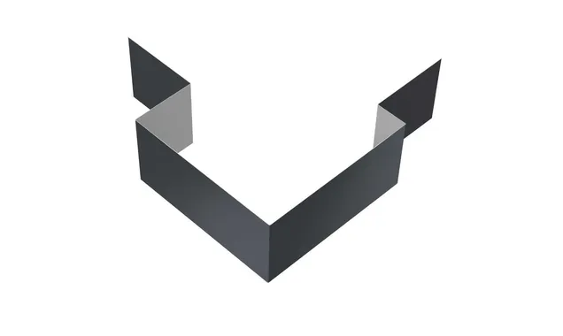 Угол внешний асимметричный фибросайдинга Decover Velur RAL 7024 Мокрый асфальт 0.5