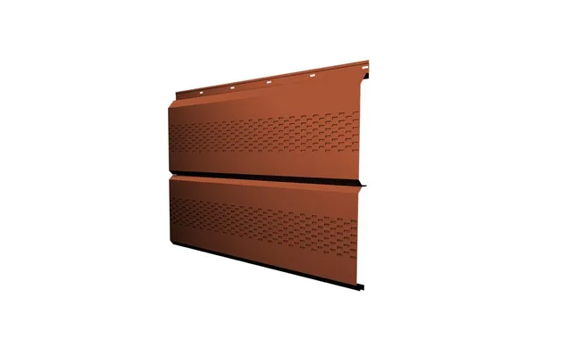 Софит ЭкоБрус с перфорацией 0,345 Grand Line 0,5 Velur RAL 8004 терракота