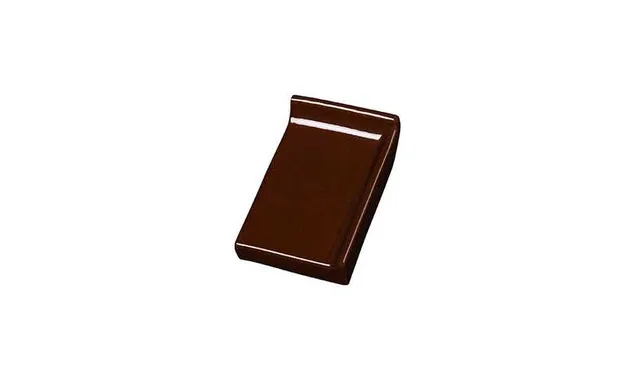 Клинкерный завершающий водоотлив с бортиком правый Terca Dark brown shine, 160*105*30 мм
