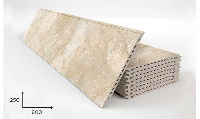Керамогранитная плита FAVEKER GA16 для НФС, Rocks Beige, 800*250*18 мм