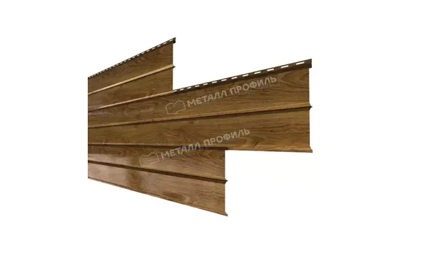 Металлический сайдинг Lбрус-XL Металл-Профиль ECOSTEEL Мореный Дуб 14х335