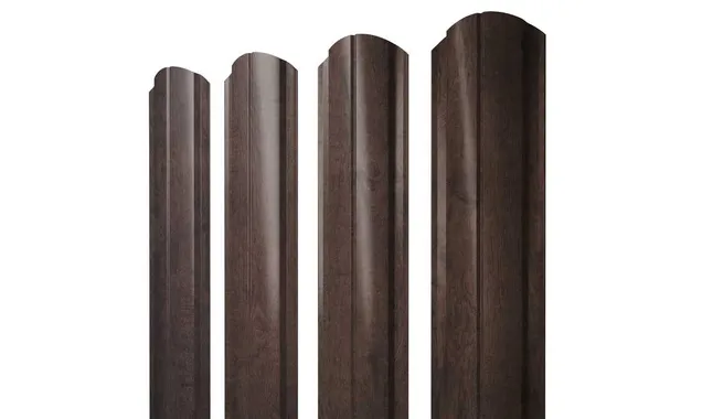 Штакетник Полукруглый Slim фигурный Grand Line 0,45 Print-double Premium Antique Wood Antique Wood