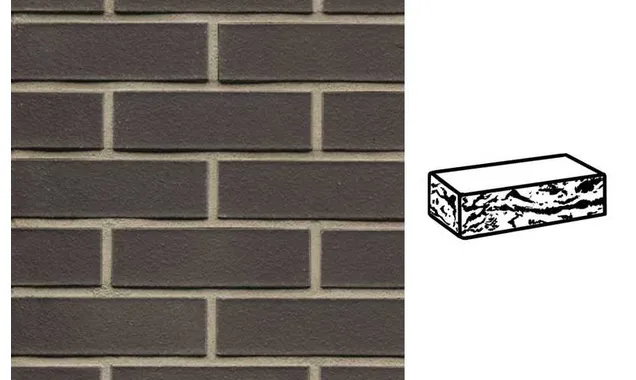 Кирпич клинкерный Muhr 05 Eisenschmelz Schwarzbraun готик, 240х55х71 мм