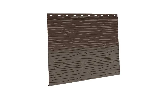 Сайдинг металлический AquAsystem Скандинавская доска широкая фактурная GreenCoat Pural BT Тёмно-коричневый (RR 32)