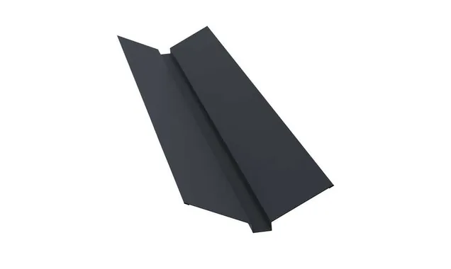 Планка ендовы верхней 115х30х115 0,5 Quarzit с пленкой RAL 7024 мокрый асфальт