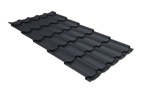 Металлочерепица Grand Line Kvinta plus 0,5 Satin Matt TX RAL 7024 Мокрый асфальт