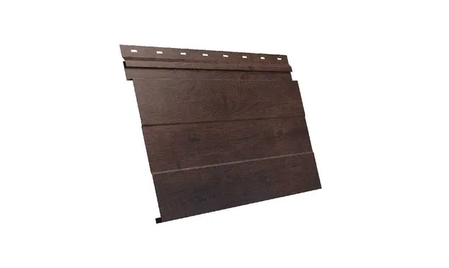 Металлический сайдинг Grand Line Фасадная панель 0.45 мм Print Elite с пленкой Antique Wood
