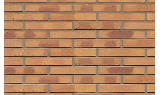 Кирпич клинкерный Muhr 06 K Hellbraun-bunt Kohle Spezial гладкий, 240х115х71 мм