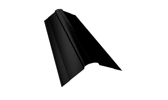 Планка ендовы верхней Grand Line фигурной 100x100 0,5 GreenCoat Pural BT, matt RR 33 черный (RAL 9005 черный)