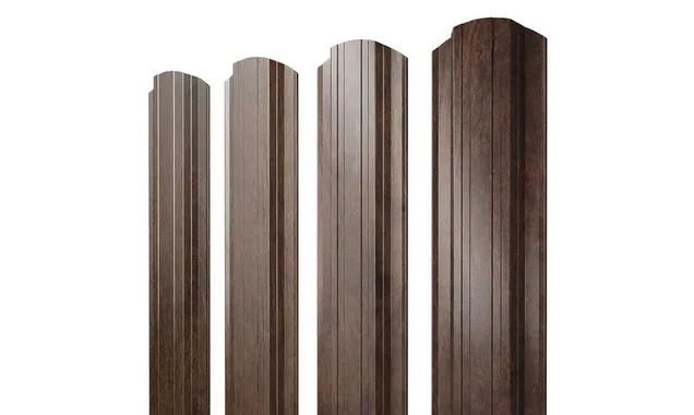 Штакетник Прямоугольный фигурный Grand Line 0,45 Print-double Premium Antique Wood Antique Wood