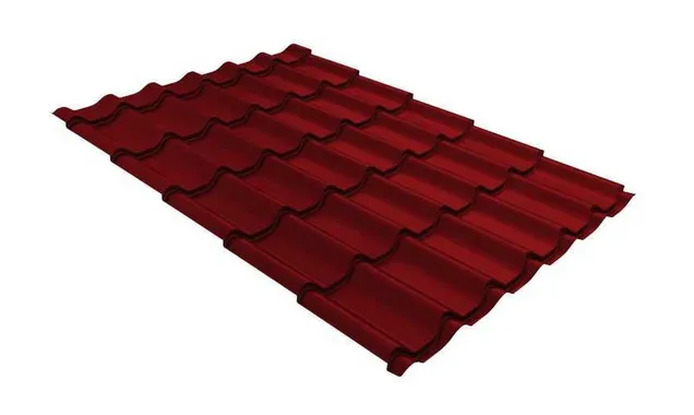 Металлочерепица Grand Line Монтеррей 0,5 GreenCoat Pural Matt BT RR 29 Оксидно-красный