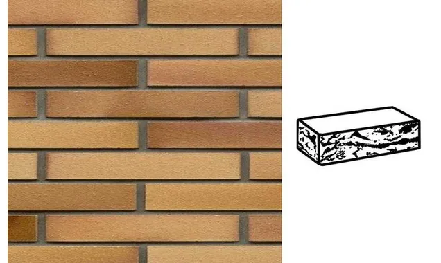 Кирпич клинкерный Muhr 06 EG Hellbraun-bunt Edelglanz готик, 290х90х40 мм