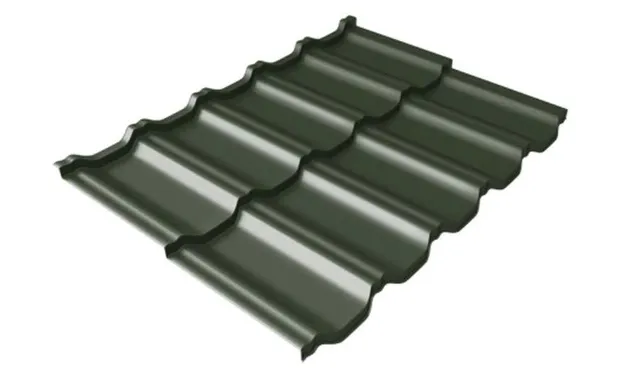 Металлочерепица Grand Line Kvinta Uno 0,5 GreenCoat Pural Matt BT RR 11 Хромовая зелень