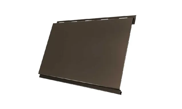 Металлический сайдинг Grand Line Вертикаль 0.5 мм classic Satin Мatt с пленкой RR 32 темно-коричневый