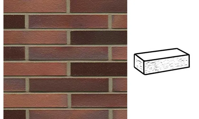 Кирпич клинкерный Muhr 04EG Rotbraun-bunt Edelglanz рустик, 240х90х40 мм