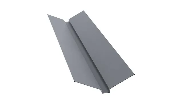 Планка ендовы верхней 115х30х115 0,45 PE с пленкой RAL 9006 бело-алюминиевый