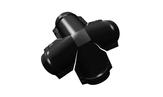 Четверник конька полукруглого Satin с пленкой RAL 9005 черный