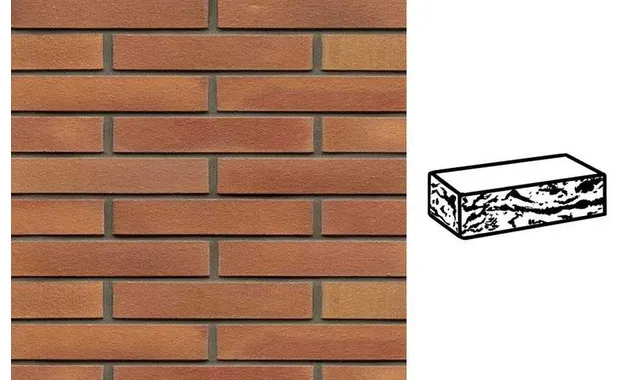 Кирпич клинкерный Muhr 08 Lachsrot готик, 240х90х40 мм