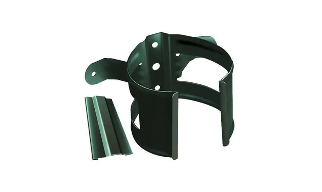 Хомут трубы металлический на дерево Grand Line ПВХ зелёный (RAL 6005)