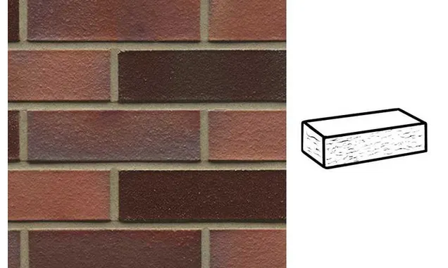 Кирпич клинкерный Muhr 04EG Rotbraun-bunt Edelglanz рустик, 240х115х71 мм