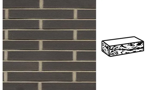 Кирпич клинкерный Muhr 05 Eisenschmelz Schwarzbraun готик, 290х90х40 мм
