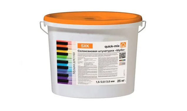 Силоксановая штукатурка quick-mix SXK Шуба 1,5 мм белая, 25 кг