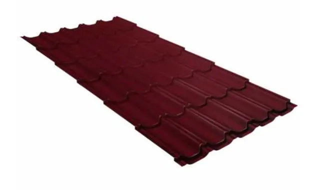 Металлочерепица Grand Line Kvinta plus 0,45 Drap RAL 3005 Красное вино