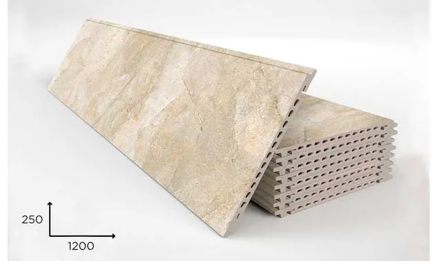 Керамогранитная плита FAVEKER GA16 для НФС, Rocks Beige, 1200*250*18 мм