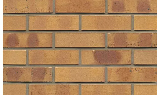 Кирпич клинкерный Muhr 06 K Hellbraun-bunt Kohle гладкий, 240х55х71 мм