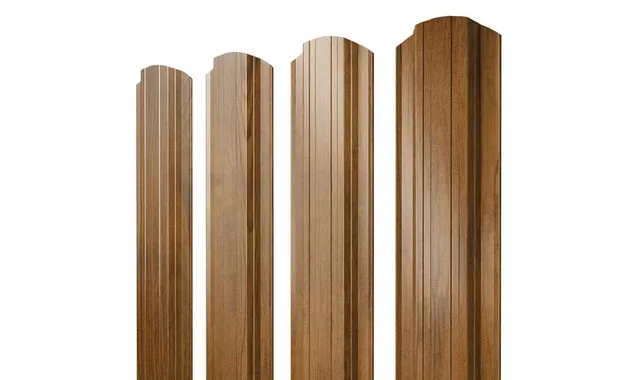 Штакетник Прямоугольный фигурный Grand Line 0,45 Print Premium Golden Wood Golden Wood