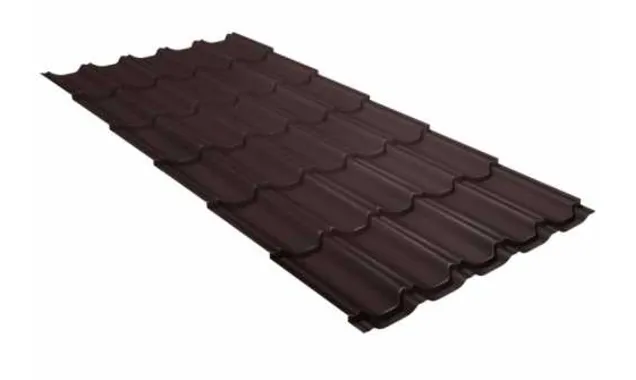 Металлочерепица Grand Line Kvinta plus 0,45 Drap RAL 8017 Шоколад