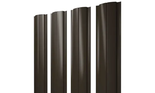 Штакетник Полукруглый Slim Grand Line 0,45 Drap RR 32 Темно-Коричневый