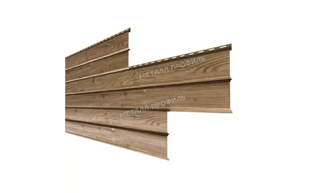 Металлический сайдинг Lбрус-XL Металл-Профиль ECOSTEEL Кедр 14х335