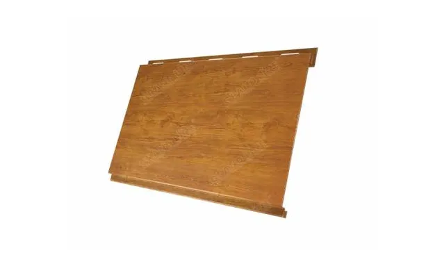 Металлический сайдинг Grand Line Вертикаль 0.45 мм classic Print Elite с пленкой Golden Wood