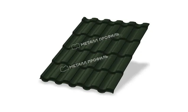 Металлочерепица Металл-Профиль Монтекристо-M 0,45 VikingMP® RAL 6007 Бутылочно-зеленый