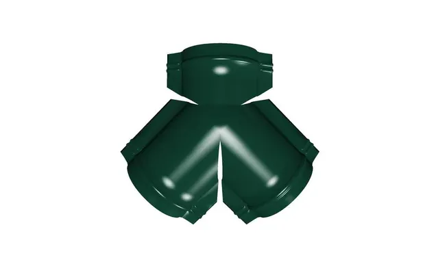 Тройник Y малого конька полукруглого Quarzit с пленкой RAL 6005 зеленый мох