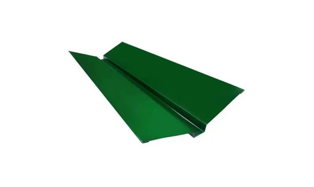 Планка ендовы верхней Grand Line фигурной 100x100 0,45 Полиэстер RAL 6002 лиственно-зеленый