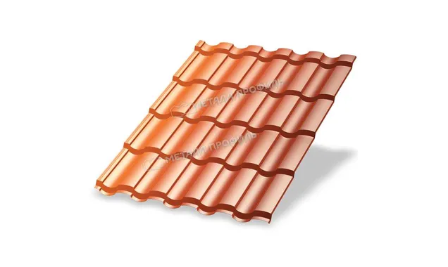 Металлочерепица Металл-Профиль Монтекристо-XL 0,5 AGNETA® Copper/Copper/Медный/Медный