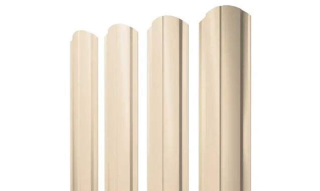 Штакетник Полукруглый Slim фигурный Grand Line 0,5 Satin RAL1015 Светлая Слоновая Кость