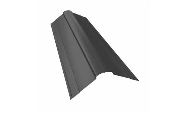 Планка конька фигурного 100x100 0,45 PE с пленкой RAL 9006 бело-алюминиевый