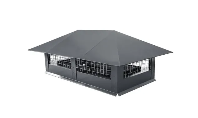 Дымник на трубу с сеткой 500х500мм 0,5 GreenCoat Pural BT, matt с пленкой RR 23 темно-серый (RAL 7024 мокрый асфальт)