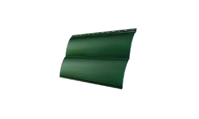 Металлический сайдинг Grand Line Сталь Блок-хаус 0.5 мм Satin с пленкой RAL 6005 зеленый мох