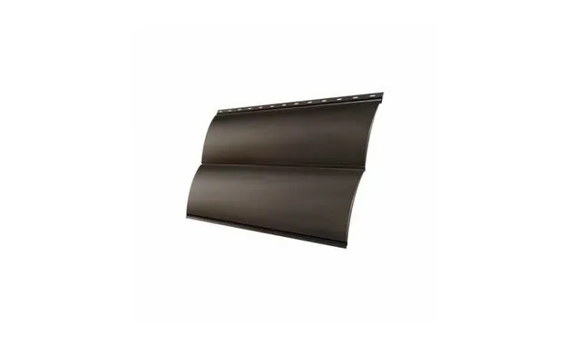 Металлический сайдинг Grand Line Блок-хаус 0.45 мм Drap ST RR 32 темно-коричневый