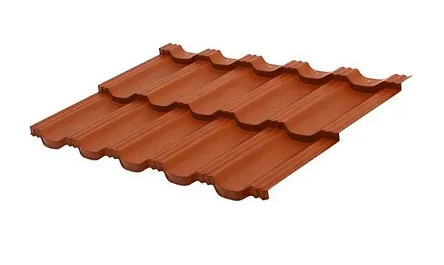 Модульная металлочерепица Aquasystem Гётеборг 0,5 мм GreenCoat Pural Matt BT RR750 MATT (терракотовый)