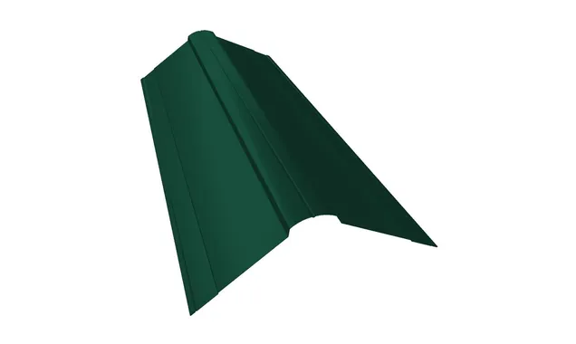 Планка конька фигурного 150x150 0,4 PE с пленкой RAL 6005 зеленый мох