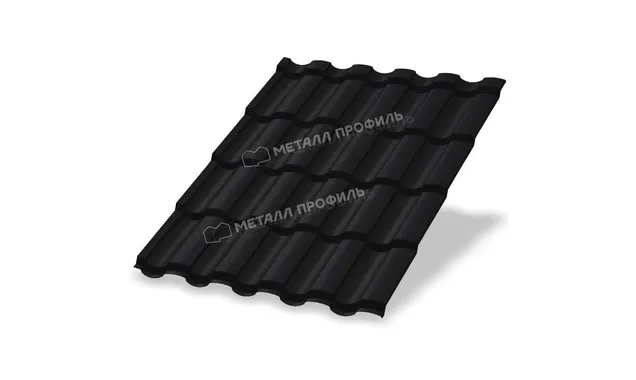 Металлочерепица Металл-Профиль Монтекристо-X 0,45 VikingMP® RAL 9005 Черный темный