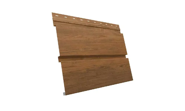 Металлический сайдинг Grand Line Квадро брус  0.4 мм Print Premium с пленкой Golden Wood