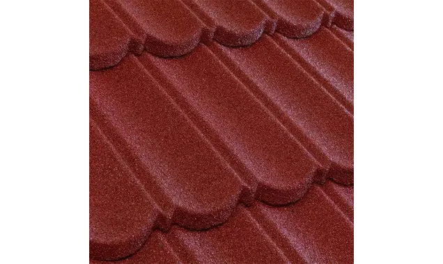 Композитная черепица Метротайл (Metrotile) серия MetroBond, цвет красный, 1330х410 мм