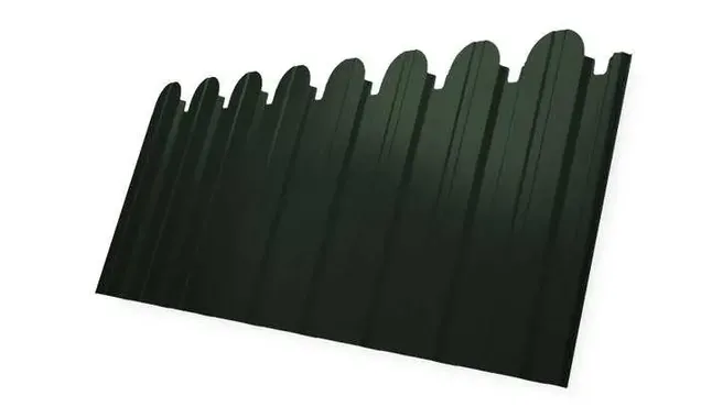 Профлист фигурный Grand Line C10A 0.5 Velur с пленкой RAL 6020 ромовая зелень